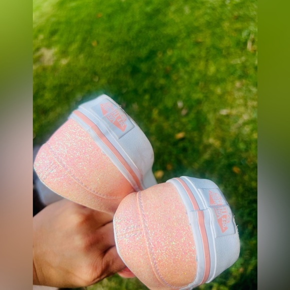 Vans Slip-On Kids 'Glitter - Apricot Nectar size 2.5 Vans - Picture 7 of 11